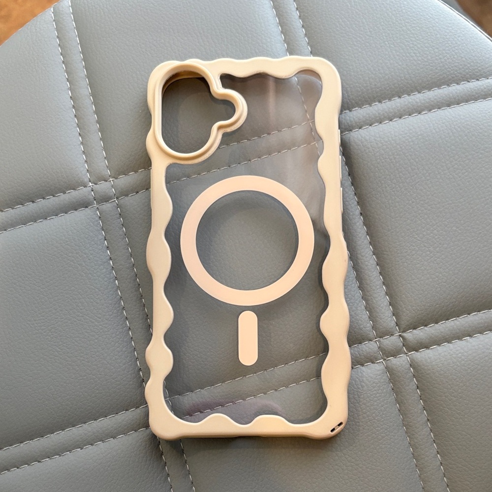 Cream Phone Case with MagSafe Compatibility